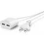 Hama Fuente de alimentación USB con cable de 1,9 m, 2,4 A, 2x USB-A, blanco (00223203)