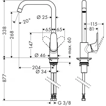 HANSGROHE Focus grifo de cocina 31820000 cromo