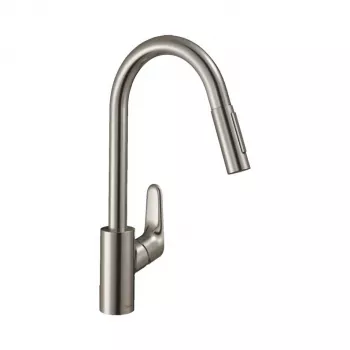 Hansgrohe Focus M41 grifo monomando de cocina con ducha extraíble, cromo