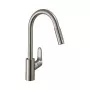 Hansgrohe Focus M41 grifo monomando de cocina con ducha extraíble, cromo