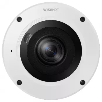 Hanwha XNF-9013RV cámara IP fisheye exterior 12MP con PoE, IR, IP66, IK10
