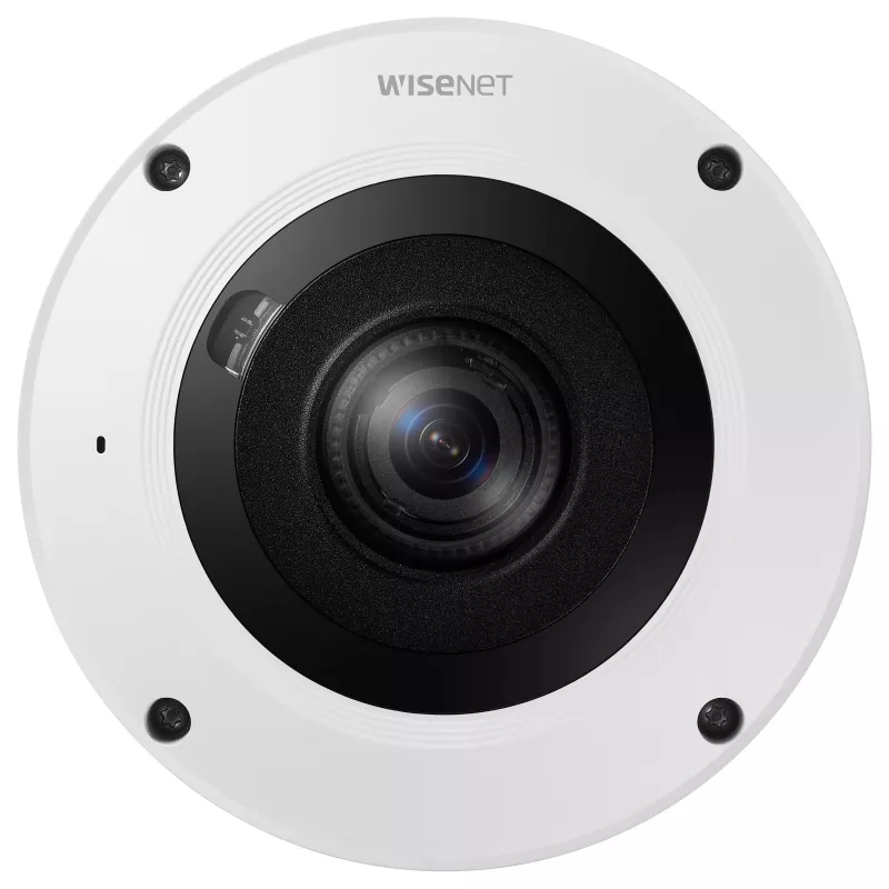 Hanwha XNF-9013RV cámara IP fisheye exterior 12MP con PoE, IR, IP66, IK10