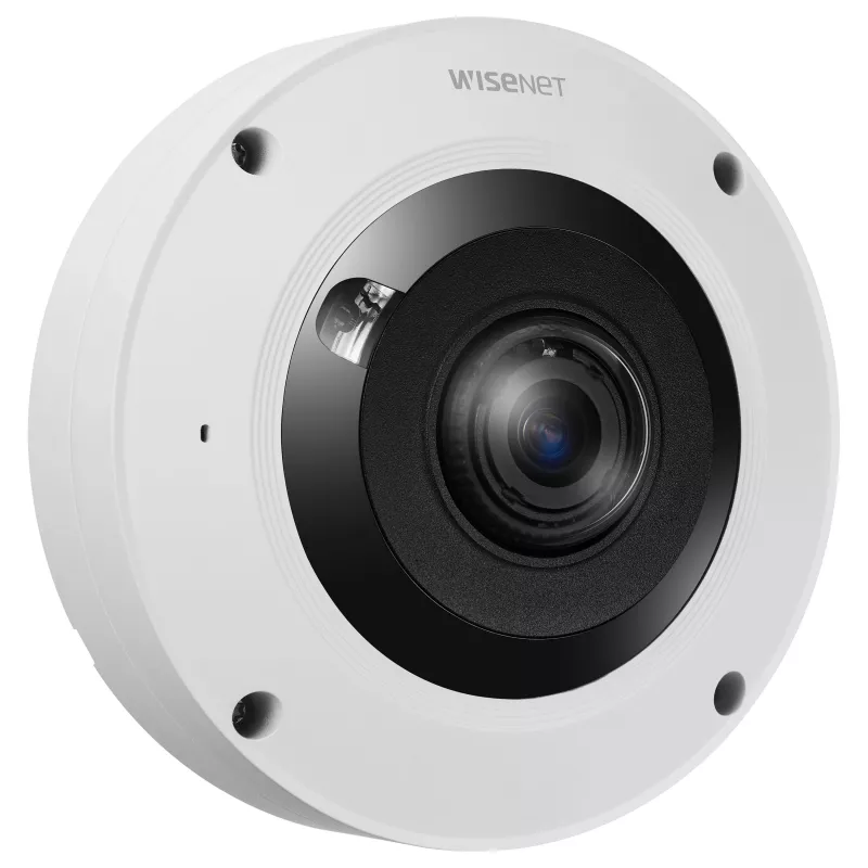 Hanwha XNF-9013RV cámara IP fisheye exterior 12MP con PoE, IR, IP66, IK10