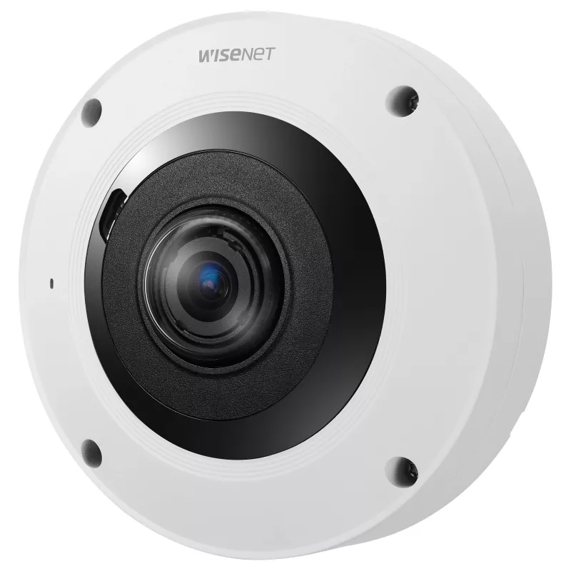 Hanwha XNF-9013RV cámara IP fisheye exterior 12MP con PoE, IR, IP66, IK10
