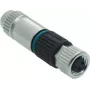 HARTING conector hembra M8 de 3 polos Harax Quick-Lock, recto, IP67, 60V/4A, conexión IDC 21021512305