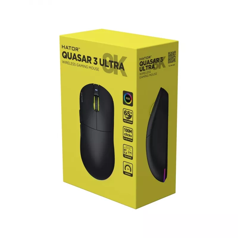 Hator Quasar 3 Ultra 8K ratón gaming inalámbrico negro