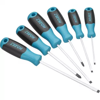 HAZET Juego de destornilladores 811/6, 6 piezas, azul/negro, antideslizante