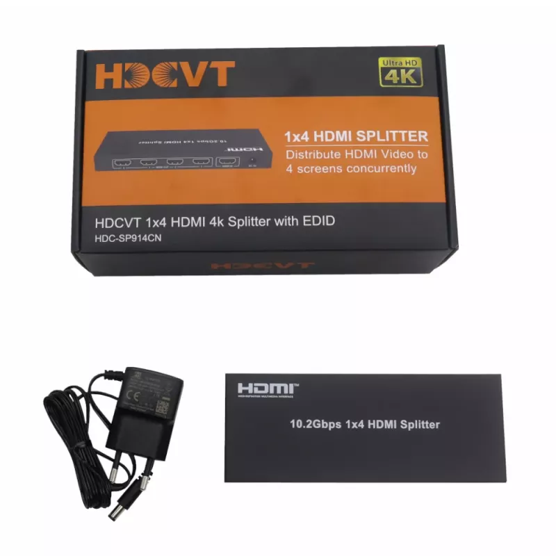 HDCVT HDC-SP914CN Splitter HDMI 1.4 1x4 4K con gestión EDID