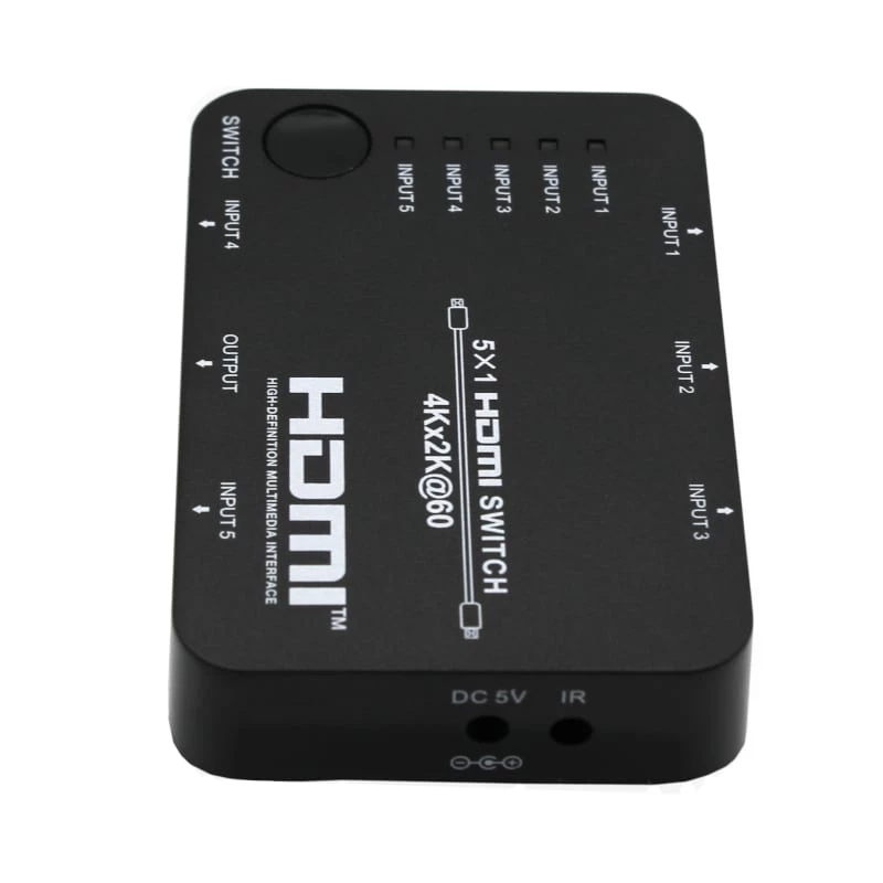 HDCVT HDS-B51 Switch HDMI 2.0 5x1 4K@60Hz HDR10 Dolby Vision HDCP 2.2 18Gbps con mando a distancia IR
