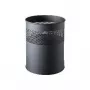 HELIT H2515795 Papelera de acero con tapa perforada, 15 litros, negra, redonda