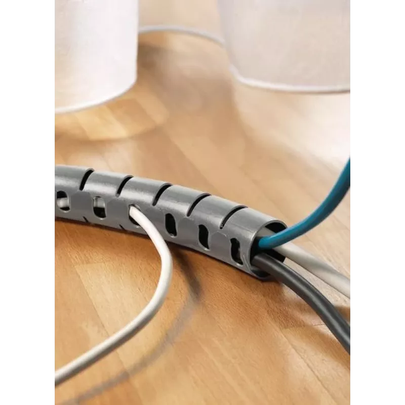 HellermannTyton HWPP30 Tubo espiral para gestión de cables, polipropileno negro, 30 mm haz máx., libre de halógenos, UL94 HB, -60 a 110 °C 161-64501