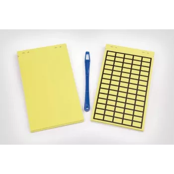 HellermannTyton TAG121B-270-YE Etiquetas de vinilo autoadhesivas despegables, 27x12mm, Amarillo, pack de 600