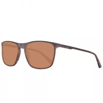 Helly Hansen HH5004-C01-57 Gafas de sol rectangulares para hombre, montura negra, lentes grises, 57/18/140 mm