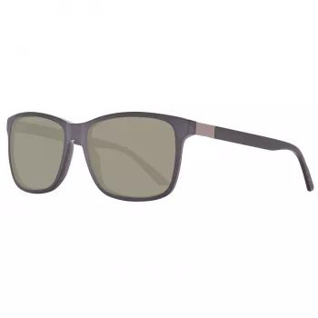 HELLY HANSEN HH5013-C01-56 Gafas de sol para hombre - Montura negra, lentes grises 56/17/145 mm