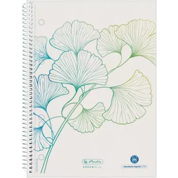 Herlitz GREENline Ginkgo Bloc de espiral A5, 70 hojas, cuadriculado 50033508