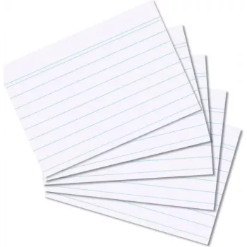 Fichas Herlitz DIN A8 rayadas blanco 170 g libre de ácido líneas azules 100 uds.