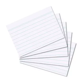 Fichas Herlitz DIN A8 rayadas blanco 170 g libre de ácido líneas azules 100 uds.