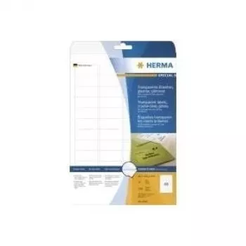 HERMA 8016 Etiquetas de poliéster cristalinas brillantes A4 45,7 x 21,2 mm 1200 etiquetas