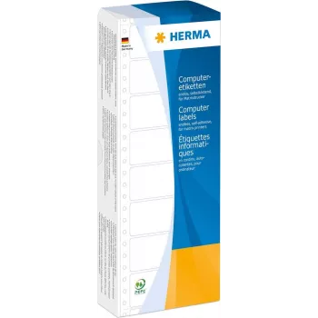 HERMA 8161 etiquetas blancas para papel continuo, plegado leporello, adhesivo permanente, mate, 88,9 x 35,7 mm, 2000 etiquetas