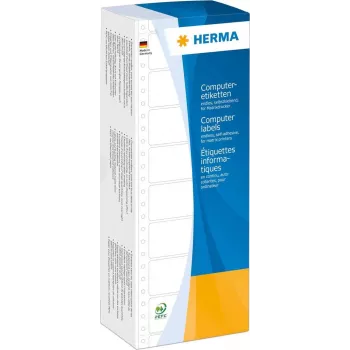 HERMA 8210 Etiquetas para ordenador – papel continuo, perforadas, adhesivo permanente, papel blanco mate, 88,9 x 23 mm, 6000 etiquetas