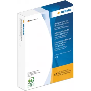 Etiquetas redondas de papel mate amarillas HERMA DP1 19 mm de diámetro, 10000 etiquetas por rollo, adhesivo permanente, para sistemas automáticos de etiquetado 2741