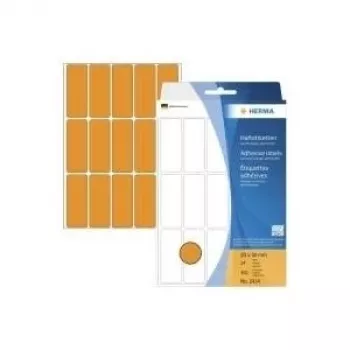 HERMA etiquetas permanentes naranja fluorescente 20 x 50 mm, 360 etiquetas (24 hojas x 15)