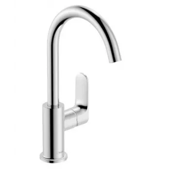 Monomando de lavabo HG Rebris S 210 Caño giratorio Pop-Up Cromo