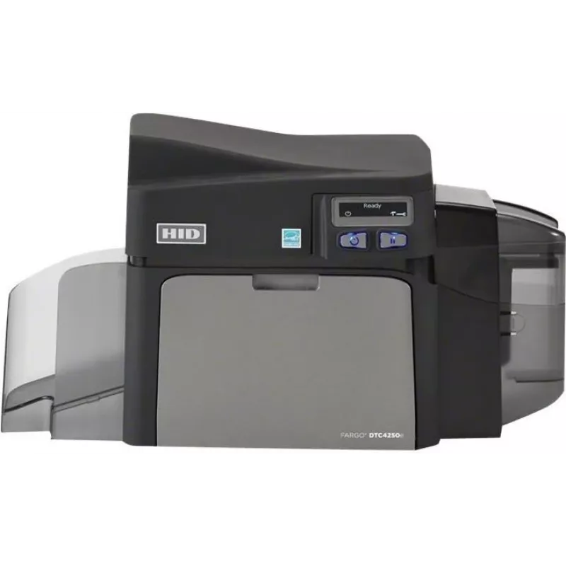 HID Fargo DTC4250e Impresora de tarjetas de plástico de una cara con sublimación térmica, CR-80, USB y Ethernet