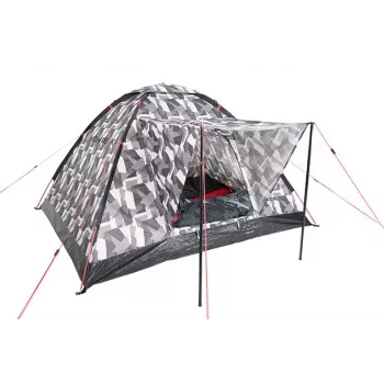 High Peak Beaver 3 tienda de campaña tipo cúpula camuflaje - 3 personas, impermeable 2000mm, varillas de fibra de vidrio