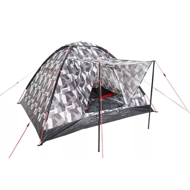 High Peak Beaver 3 tienda de campaña tipo cúpula camuflaje - 3 personas, impermeable 2000mm, varillas de fibra de vidrio