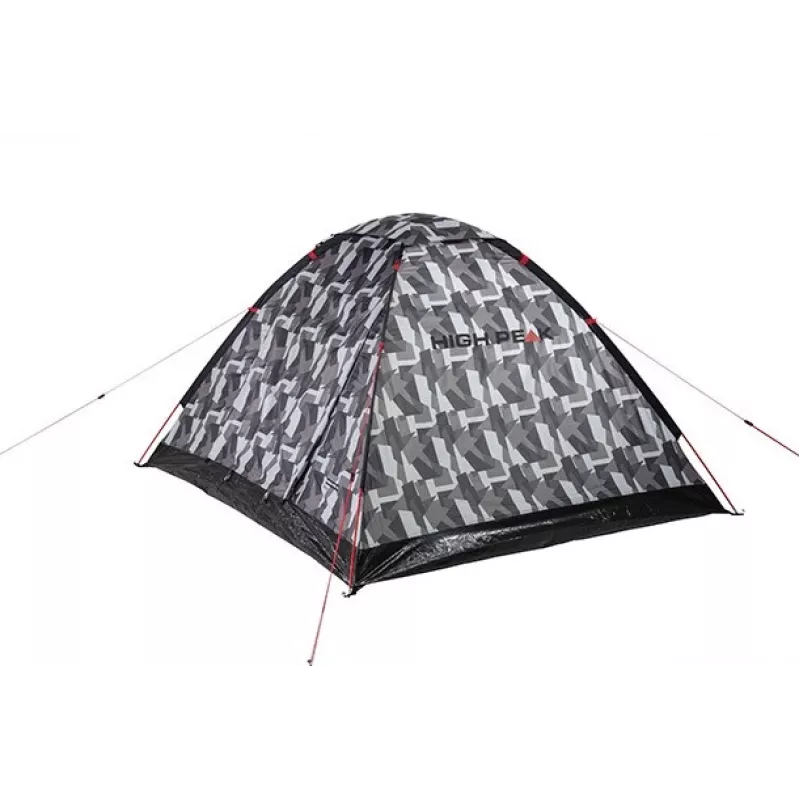High Peak Beaver 3 tienda de campaña tipo cúpula camuflaje - 3 personas, impermeable 2000mm, varillas de fibra de vidrio