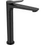 High Peak Grifo de lavabo alto Nestos Negro Brillante