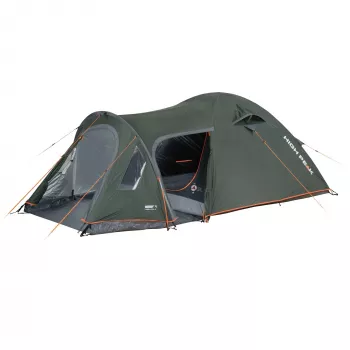 High Peak Kira 3.1 Tienda de campaña tipo cúpula verde oscuro/gris con avance túnel, Climate Protection 80