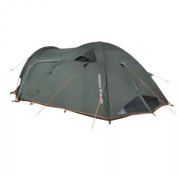 High Peak Kira 4.1 Tienda de campaña tipo cúpula (Verde oscuro/Gris, con avance de túnel, Climate Protection 80)