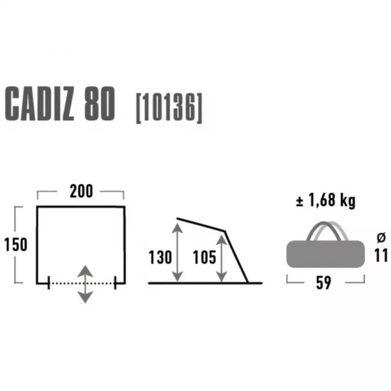 High Peak Refugio de playa Cadiz 80 Beach Shelter (gris)