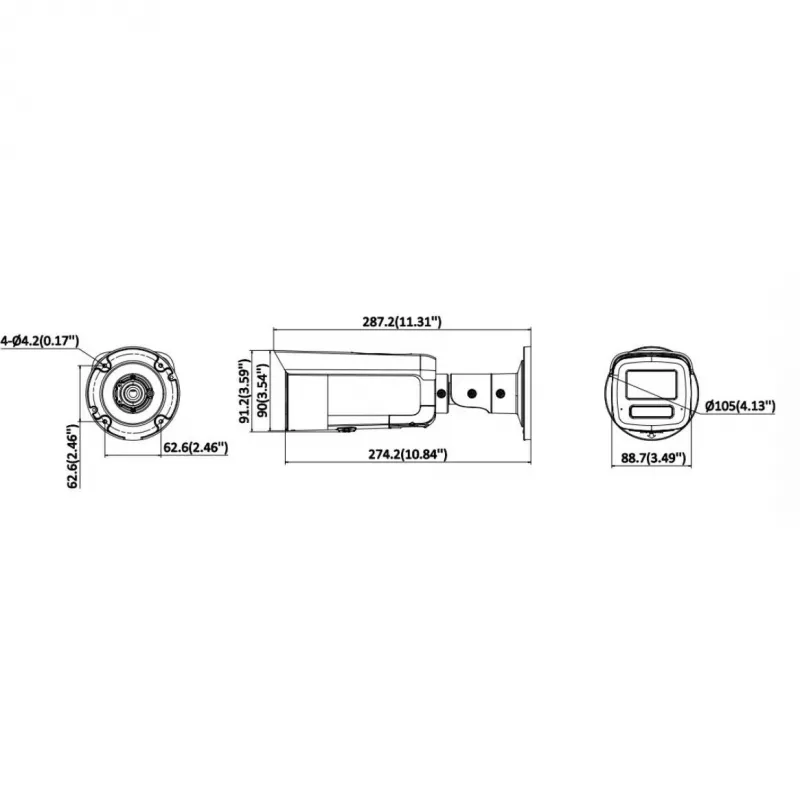 Cámara IP Hikvision 12MP DS-2CD2T126G3-IS2UY/SL(2,8mm)(eF) AcuSense DarkFighter