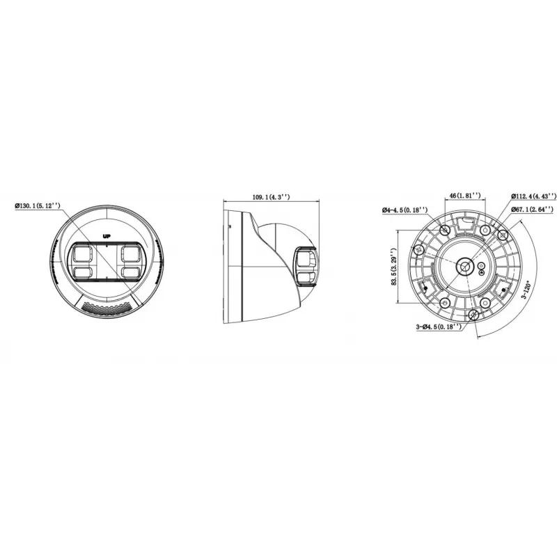 Hikvision DS-2CD1383G2P-LIUF/SL cámara IP turret Smart Hybrid Light 8 MP con audio bidireccional, objetivo 2,0 mm