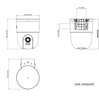 Hikvision DS-2CD1F47G3H-LIUF/SX Cámara de red tipo domo fija 4MP con micrófono integrado, objetivo de 2,8 mm, IP67, IK10, PoE