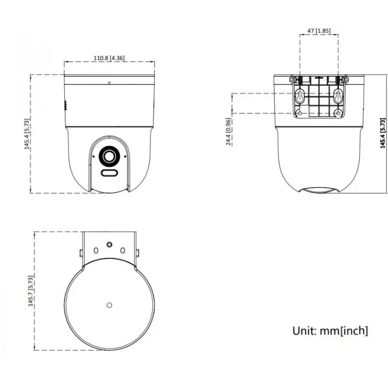 Hikvision DS-2CD1F47G3H-LIUF/SX 4 MP ColorVu 3.0 cámara de red motorizada pan-tilt, objetivo de 2,8 mm, audio bidireccional, iluminación IR/luz blanca 30 m, IP66