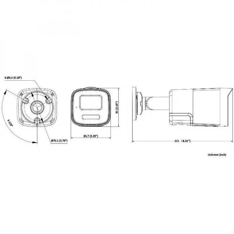 Hikvision DS-2CD1T47G2H-LIUF/SL 2.8mm Cámara IP 4MP