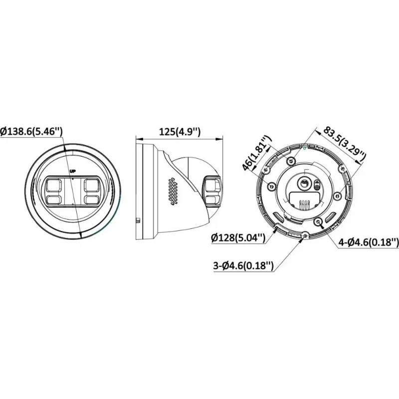 Hikvision DS-2CD2363G2P-LISU/SL cámara de red panorámica AcuSense 180°, objetivo 2×4mm, 3840×1080, negro DS-2CD2363G2P-LISU/SL(180°)(O-STD)/BLACK