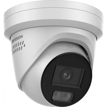 Hikvision DS-2CD2387G3-LIS2UY/SRB Cámara turret exterior 8MP con AcuSense, objetivo 2.8mm, audio bidireccional, IP67, PoE
