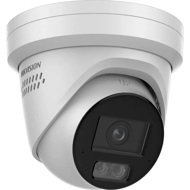 Hikvision DS-2CD2387G3-LIS2UY/SRB Cámara turret exterior 8MP con AcuSense, objetivo 2.8mm, audio bidireccional, IP67, PoE
