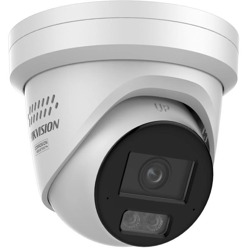 Hikvision DS-2CD2387G3-LIS2UY/SRB Cámara turret exterior 8MP con AcuSense, objetivo 2.8mm, audio bidireccional, IP67, PoE