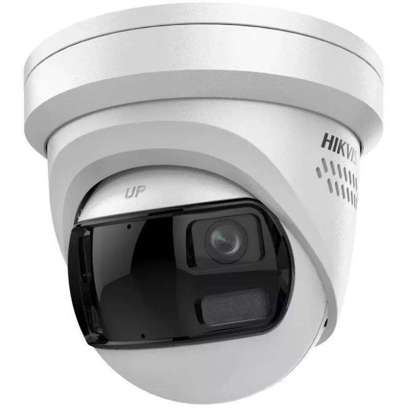 Cámara IP tipo turret Hikvision DS-2CD2387G3P-LIS2UY/SL 8MP, panorama 180°, AcuSense, PoE, IP67