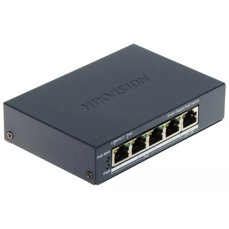 Hikvision DS-3E1505P-EI switch PoE de 4 puertos 1 Gbps