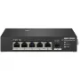 Hikvision DS-3T0306HP Switch de red no gestionado 5 puertos Fast Ethernet PoE negro