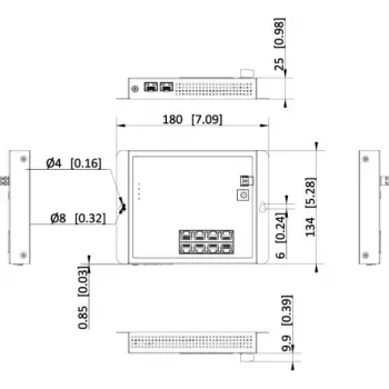 Hikvision DS-3T1510P-SI-FLT(O-STD) Switch PoE+ industrial smart managed de 10 puertos con 8 puertos Gigabit PoE+ y 2 SFP, presupuesto 120W, carril DIN, sin fuente de alimentación