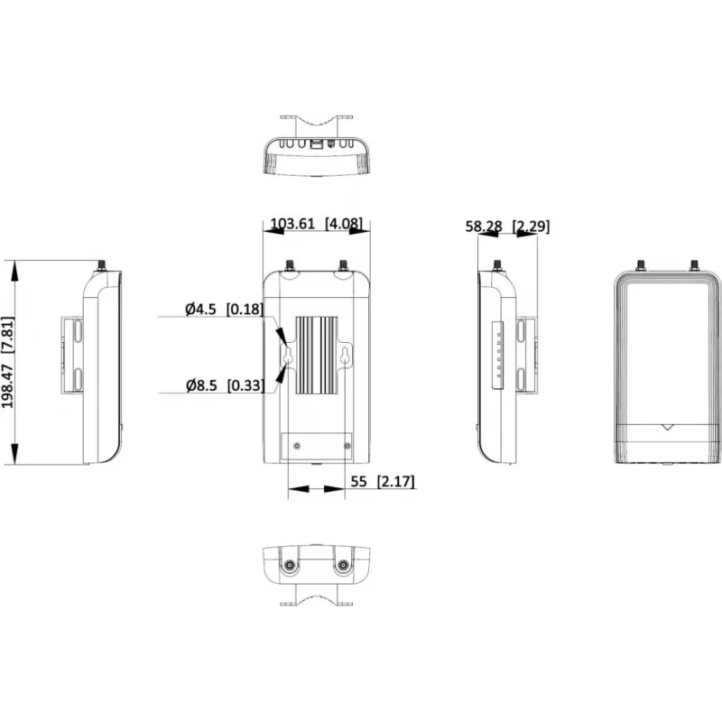 Hikvision DS-3WFB-EI-5ACG puente WLAN exterior 5GHz (300Mbps, 16dBi, IP65)