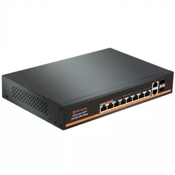 HISMART Switch PoE 1000Mbps 8 puertos + 2G Uplink + 2G SFP